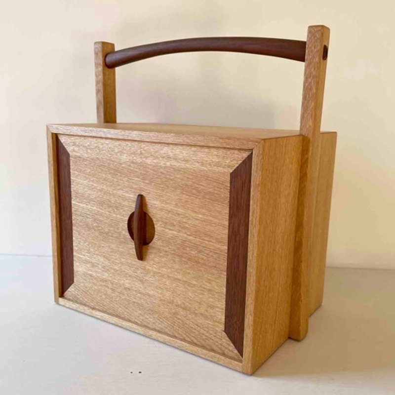 Kendon tea box with handle - กล่องเก็บของ - ไม้ สีนำ้ตาล