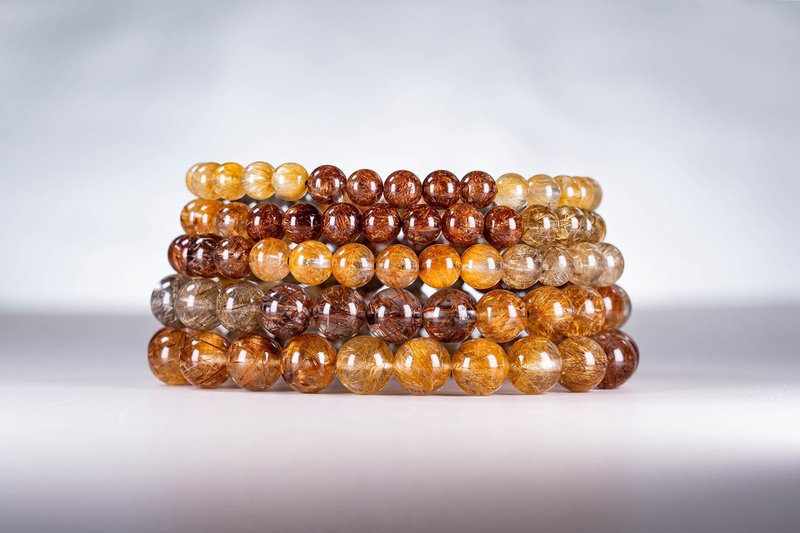 Translucent Full-Threaded Colorful Rutilated Quartz Bracelet - Bracelets - Crystal Multicolor