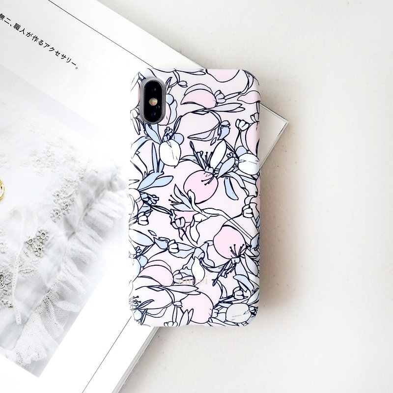 Beige pink iris mobile phone case - เคส/ซองมือถือ - พลาสติก สึชมพู