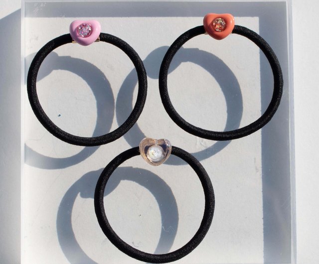 ハートスノーボールヘアゴム - ショップ luvinball ヘアアクセサリー