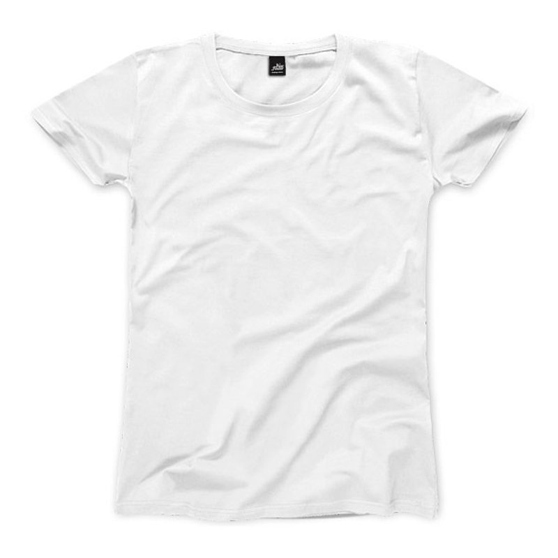 Plain female short-sleeved T-shirt - White - เสื้อยืดผู้หญิง - ผ้าฝ้าย/ผ้าลินิน 