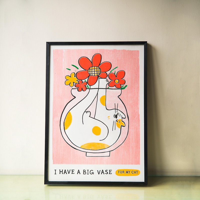 I have a big vase for my cat - Posters - Paper Red