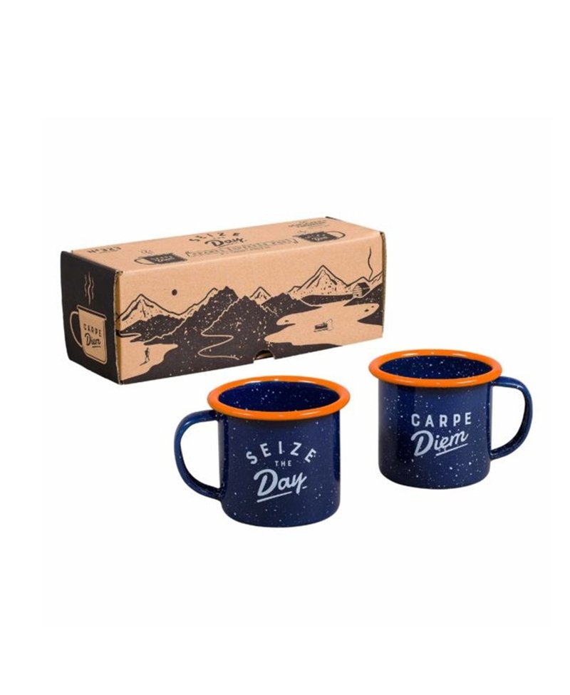 British Wild & Wolf grasps the time enamel espresso set EspressoSet (a set of two) - แก้วมัค/แก้วกาแฟ - วัตถุเคลือบ สีน้ำเงิน