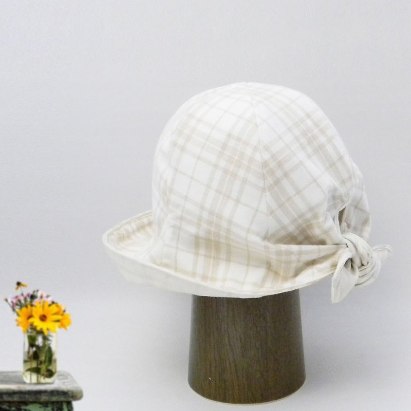 The tulip hat of the point with the ribbon containing the wire around the edge and the wire [PS 0608 - BG] - Hats & Caps - Cotton & Hemp Khaki