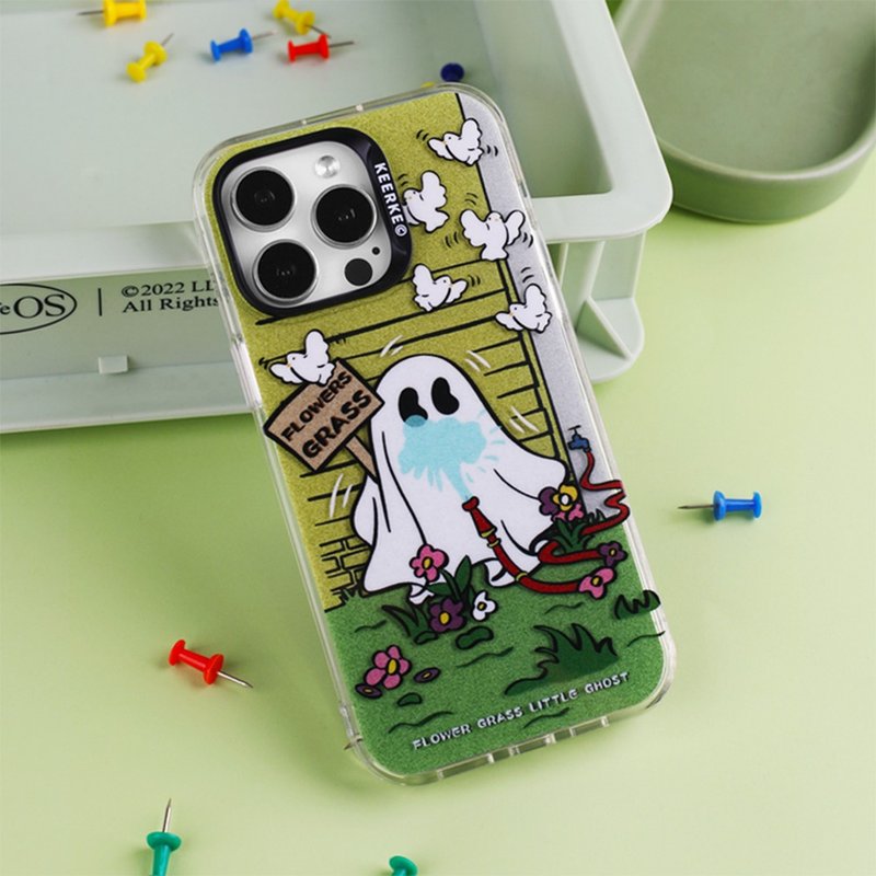 Little Ghost Watering Lawn iPhone Case - Phone Cases - Other Materials 