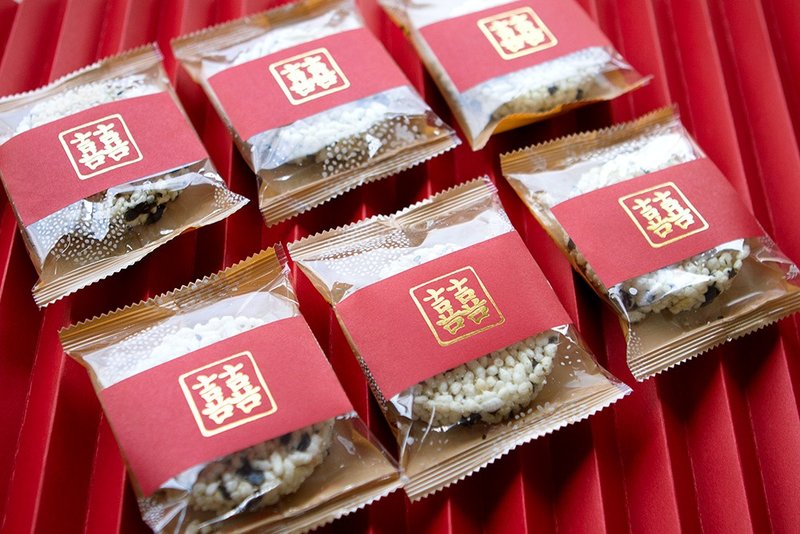 Wedding souvenirs stamped with the character "囍" - round rice fragrant - Snacks - Fresh Ingredients Red