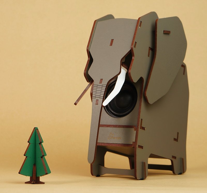 Mono Santa Set (Stereo Puzzle - Wireless Speaker) - ลำโพง - ไม้ สีเทา