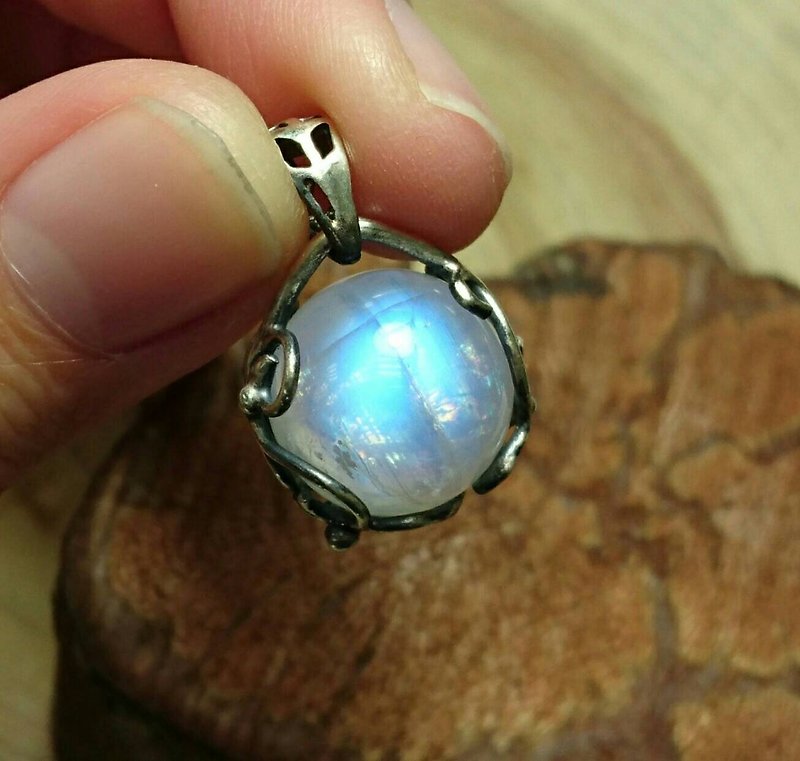 AAA silver pendant Moonstone - Necklaces - Gemstone White