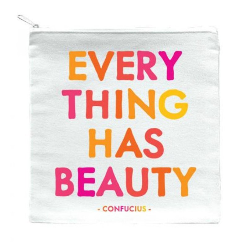 Everything Has Beauty Zipper Bag - กระเป๋าเครื่องสำอาง - ผ้าฝ้าย/ผ้าลินิน หลากหลายสี