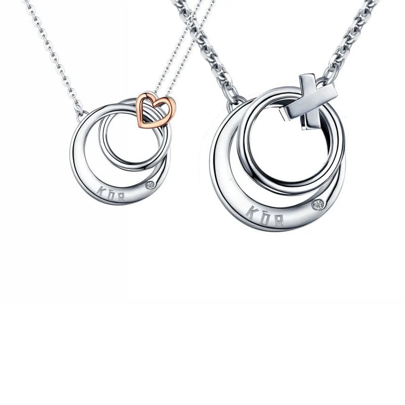 Diamond 316L Surgical Steel Necklace Pendant  for couple - สร้อยคอ - เพชร 