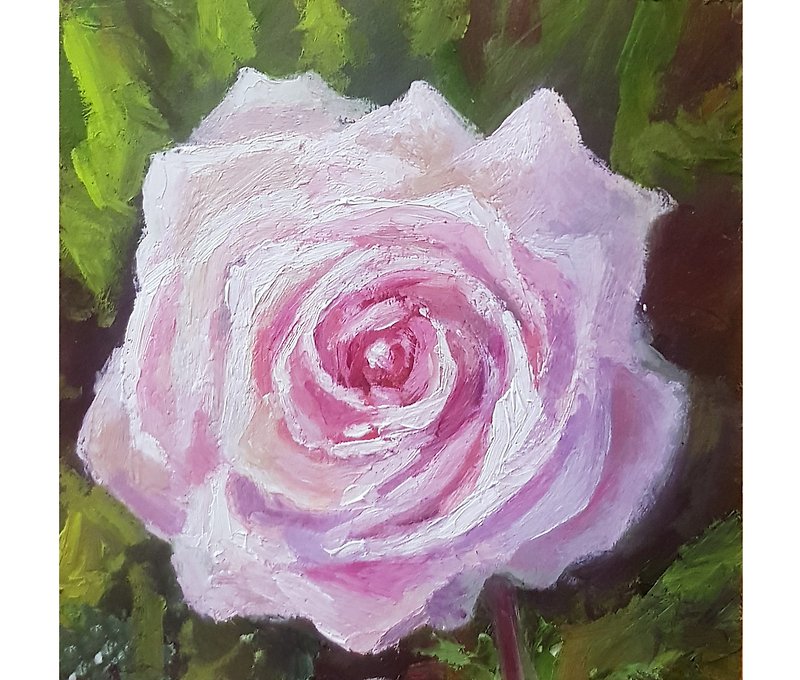 Rose Oil Painting Flower Original Artwork Hand painted Flowers Indoor painting - Wall Décor - Other Materials Pink