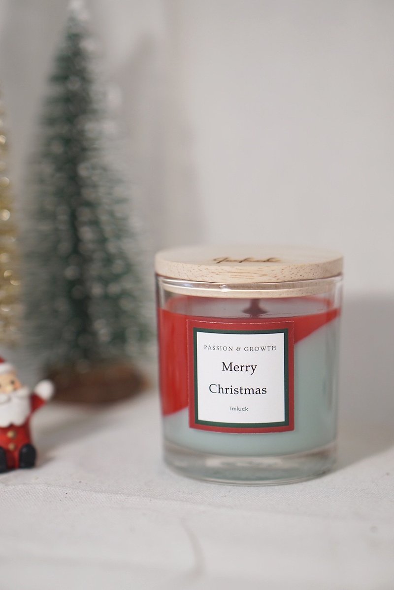 【Xmas Gift Box】Passion & Growth (Merry Christmas) Soy Wax scented candle 80g. - Candles & Candle Holders - Glass 
