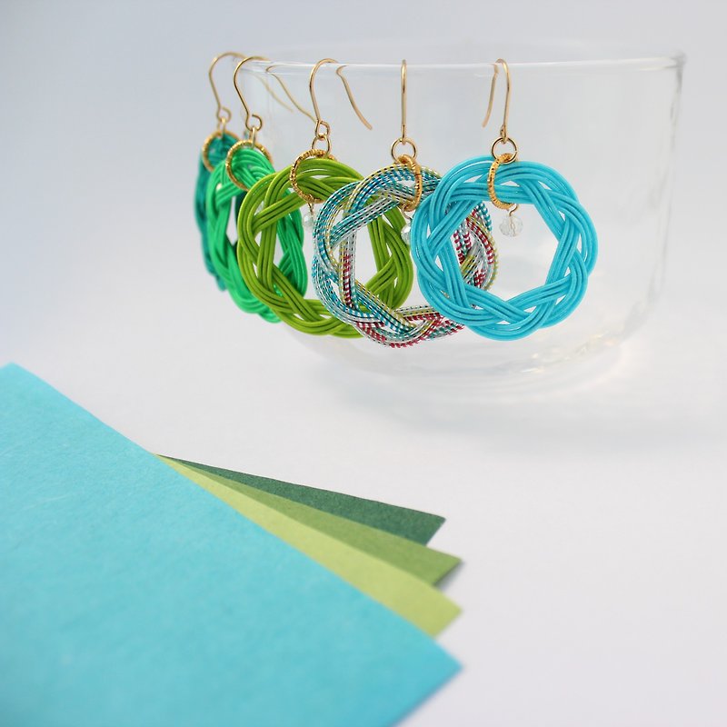 mizuhiki earring big circle - Earrings & Clip-ons - Paper Green
