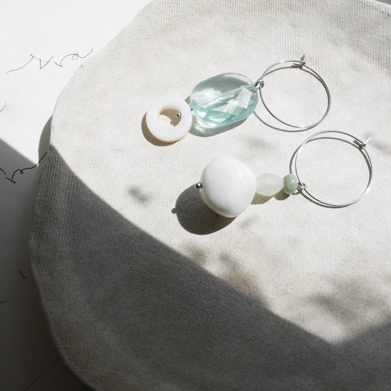 Vintage elegance Aquatic jade - only one - Earrings & Clip-ons - Semi-Precious Stones Transparent