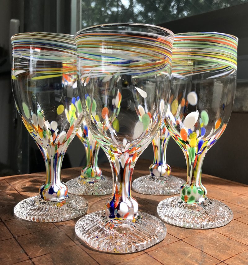 Iridescent goblet wine glass - Bar Glasses & Drinkware - Glass Multicolor