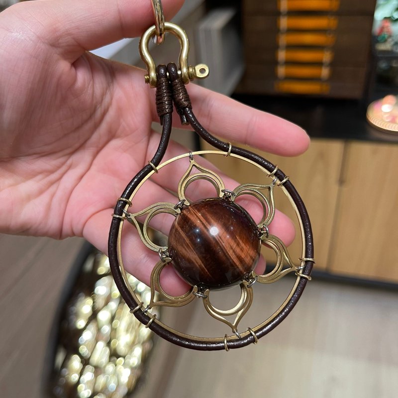 【一期一會】紅虎眼石 掛件 純銅 生命力 活力 家居擺設 店鋪 - 擺飾/家飾品 - 銅/黃銅 紅色