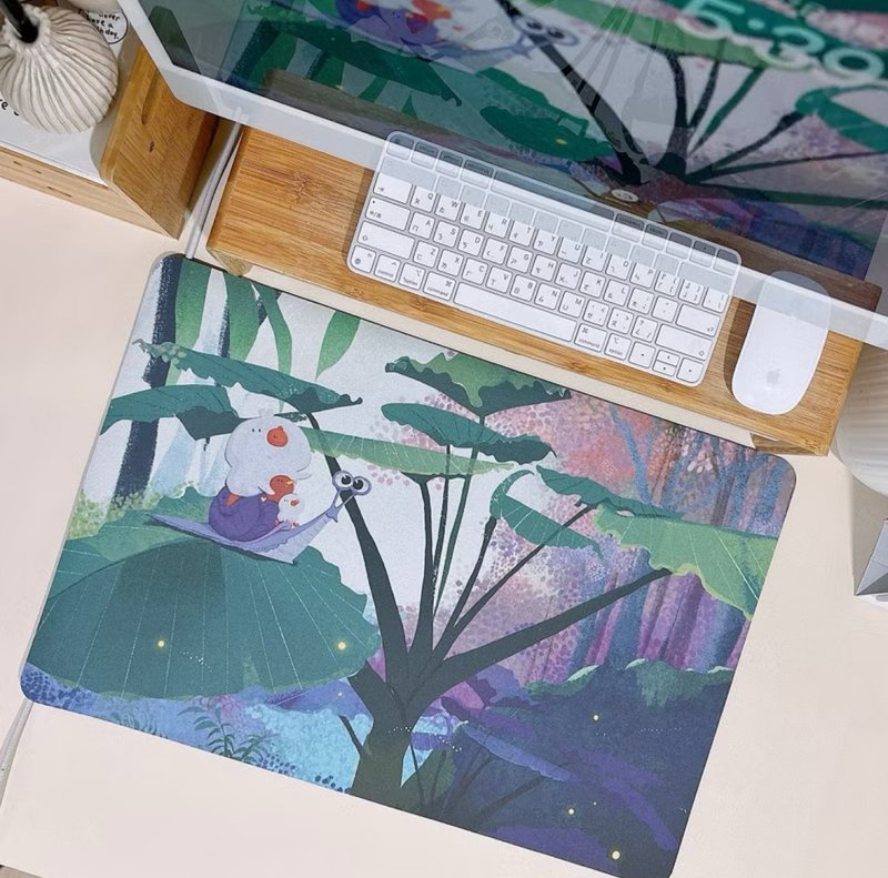 巨型鴨鴨與好友的冒險 / 珪藻土軟墊共12款_贈同款電腦桌布 - 地墊/地毯 - 棉．麻 藍色