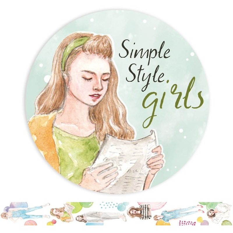Simple Style Girl paper tape - Washi Tape - Paper 