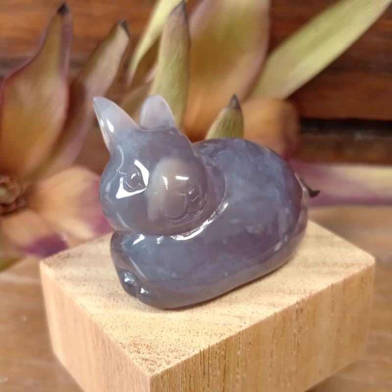小雕件 小品動物-兔 花紫玉 - 擺飾/家飾品 - 玉石 紫色