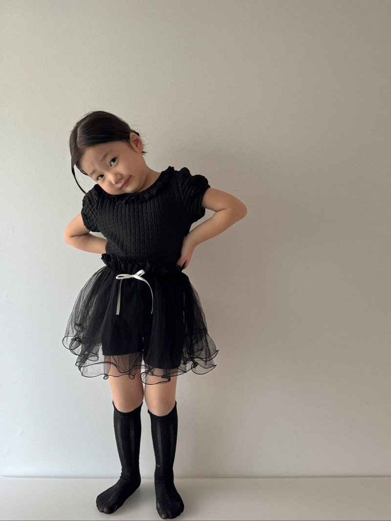 tulle ribbon skirt - 女童洋裝/裙子 - 其他材質 