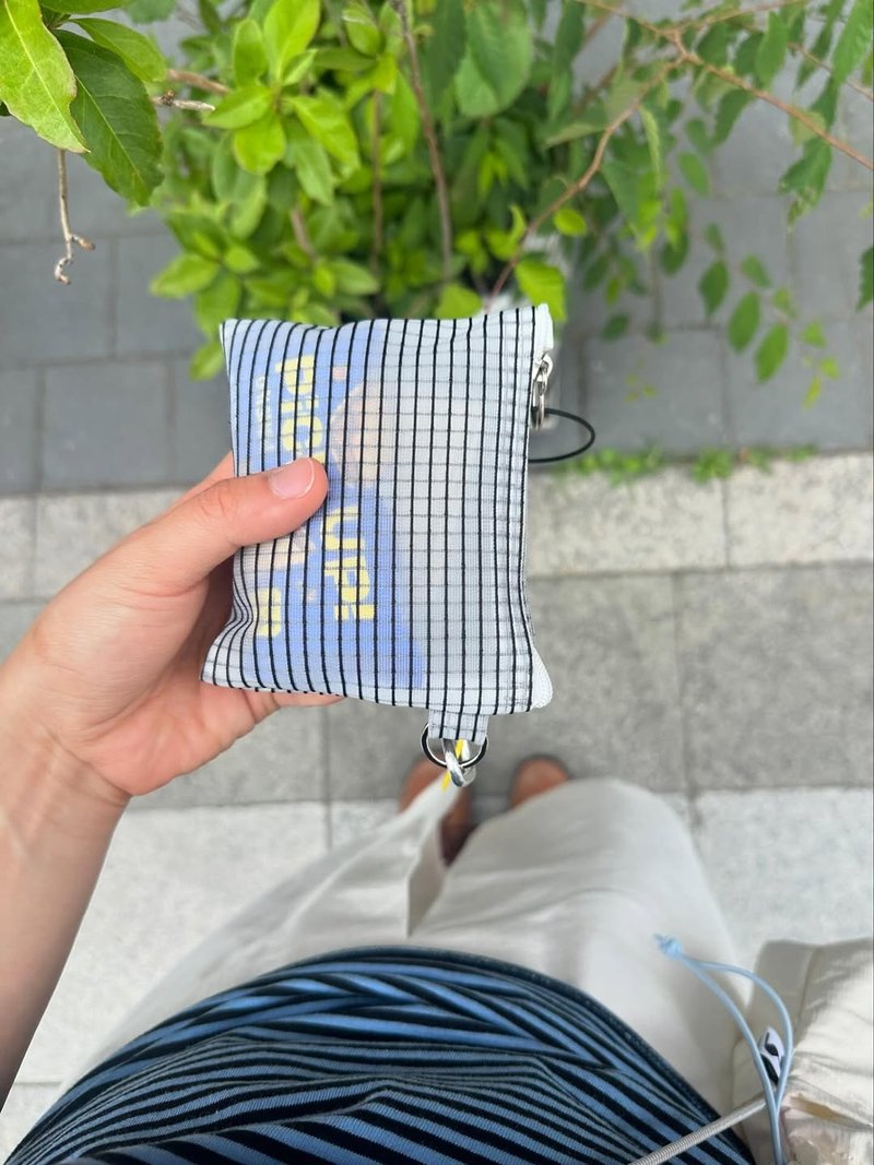 *新品預購* - 韓國品牌 MINMIN 附鑰匙圈掛環 網狀收納包 - 黑 - 零錢包/小錢包 - 尼龍 黑色