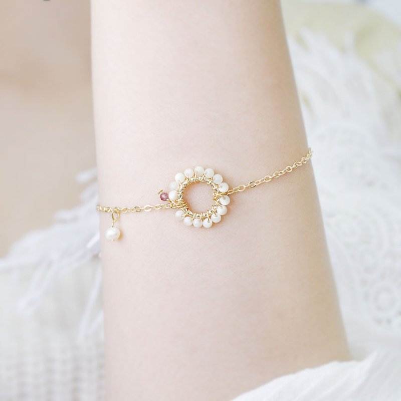 Giftest Pearl Shell/True Light Christian Jesus Gospel Bracelet Crystal Circle Ring B16 - สร้อยข้อมือ - เครื่องประดับ ขาว