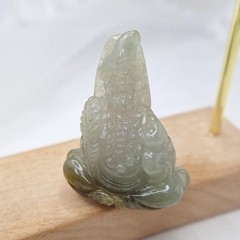 Natural yellow jade Jigong pendant | Natural Burmese jade A grade jadeite - สร้อยคอ - หยก 