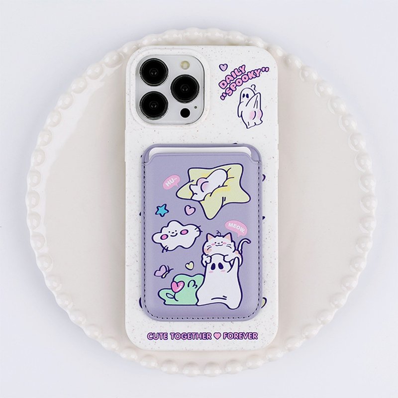 搞怪貓咪小幽靈  磁吸可降解 iPhone 手機殼 - 手機殼/手機套 - 其他材質 