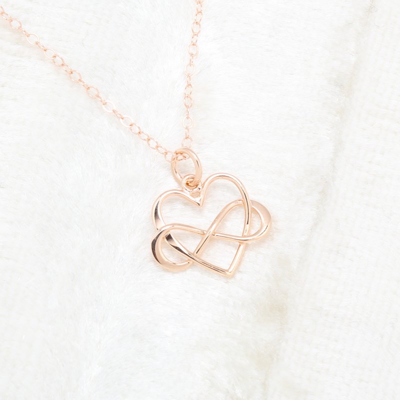 【Angel & Me】Endless love s925 sterling silver 18k Rose gold-plated necklace gift - Necklaces - Rose Gold Gold