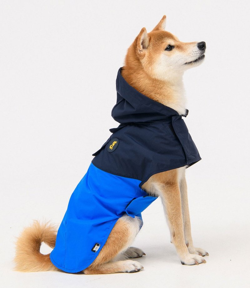 韓國 ppuya 抱抱 透氣機能雨衣 1代 - 藍色 中小型犬適用 - 寵物衣服 - 其他材質 藍色