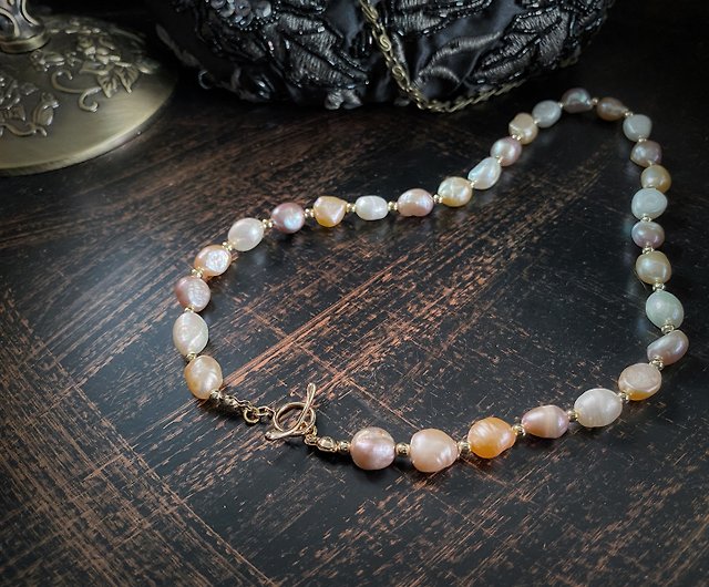 天然淡水真珠のカラフルなネックレス - ショップ Lady Elegance