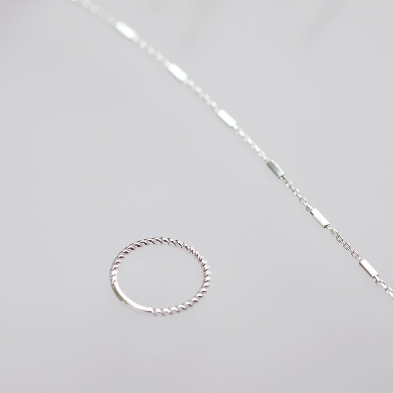 Sterling silver twist ring - 925 sterling silver ring tail ring is simple and can touch water - General Rings - Sterling Silver Silver