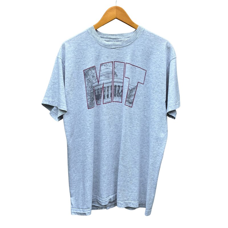 復古 90 年代麻省理工學院 (MIT) T 恤 - 男装 T 恤 - 棉．麻 灰色