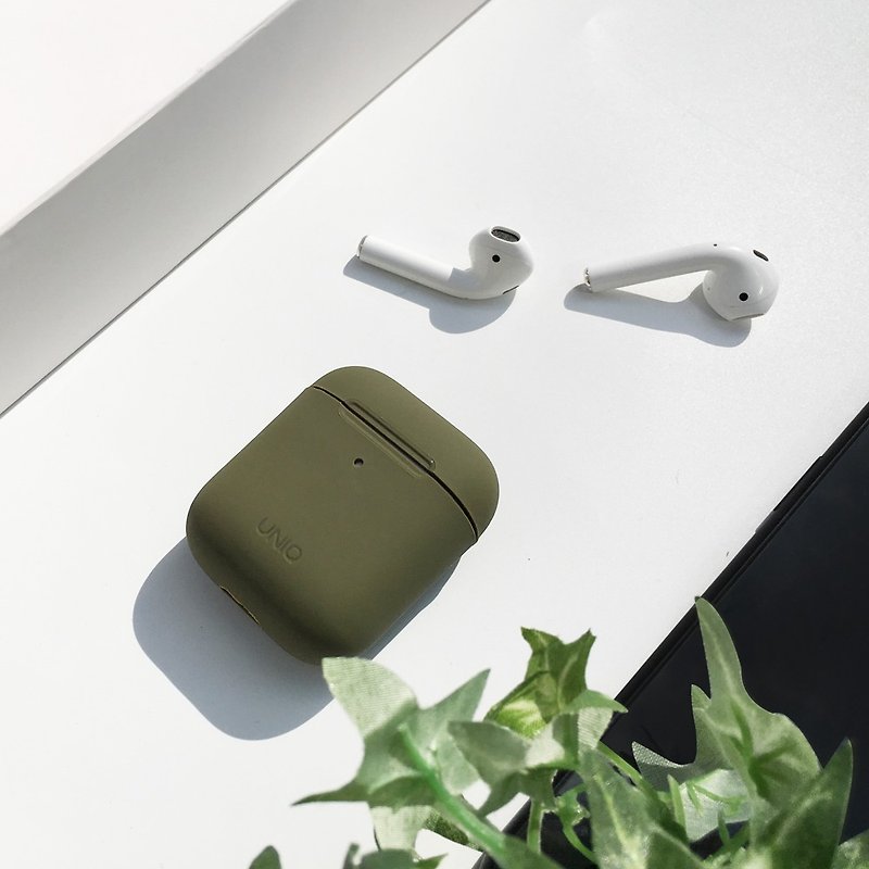 AirPods 1/2代 Lino液態矽膠藍牙耳機保護套-綠色 - 手機配件 - 矽膠 綠色