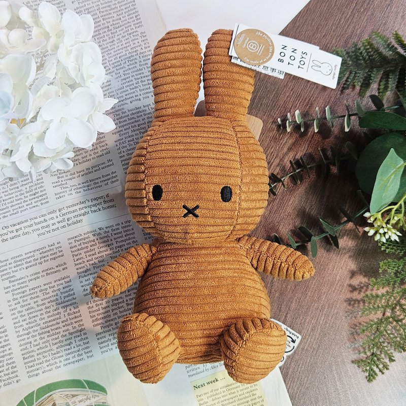 BON TON TOYS 米菲兔ECO燈芯絨填充玩偶23cm-肉桂 - 公仔/玩偶 - 聚酯纖維 咖啡色
