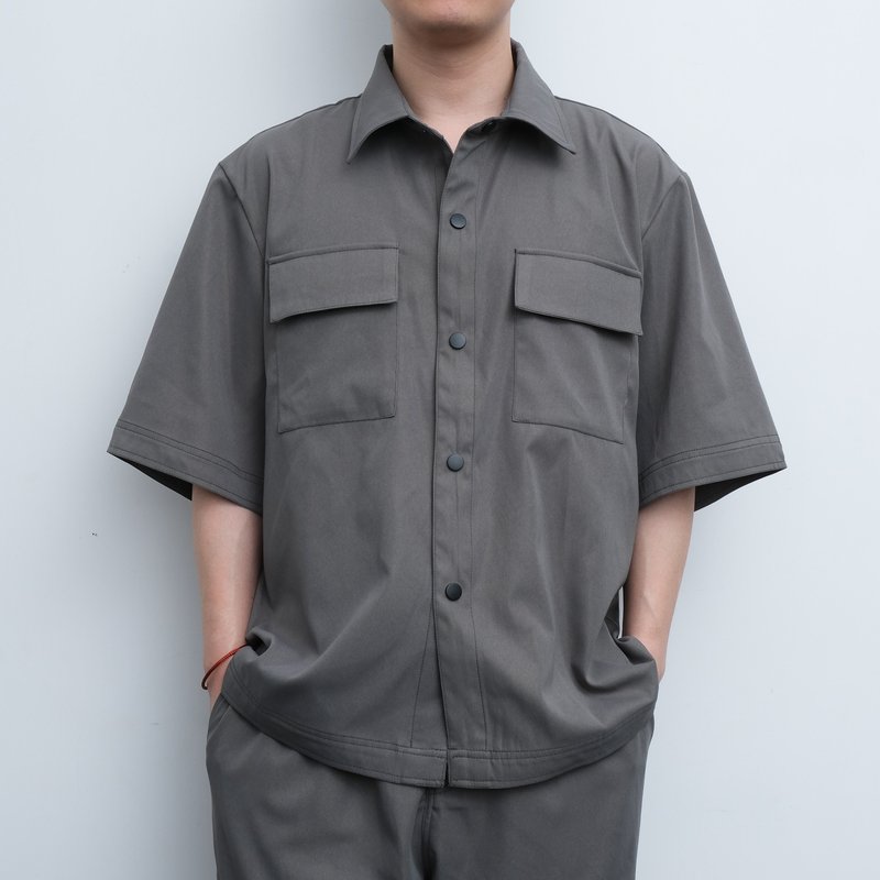 KAIKAI - Insomnia - 雙口袋酷絲斜紋襯衫 - 男襯衫/休閒襯衫 - 聚酯纖維 多色