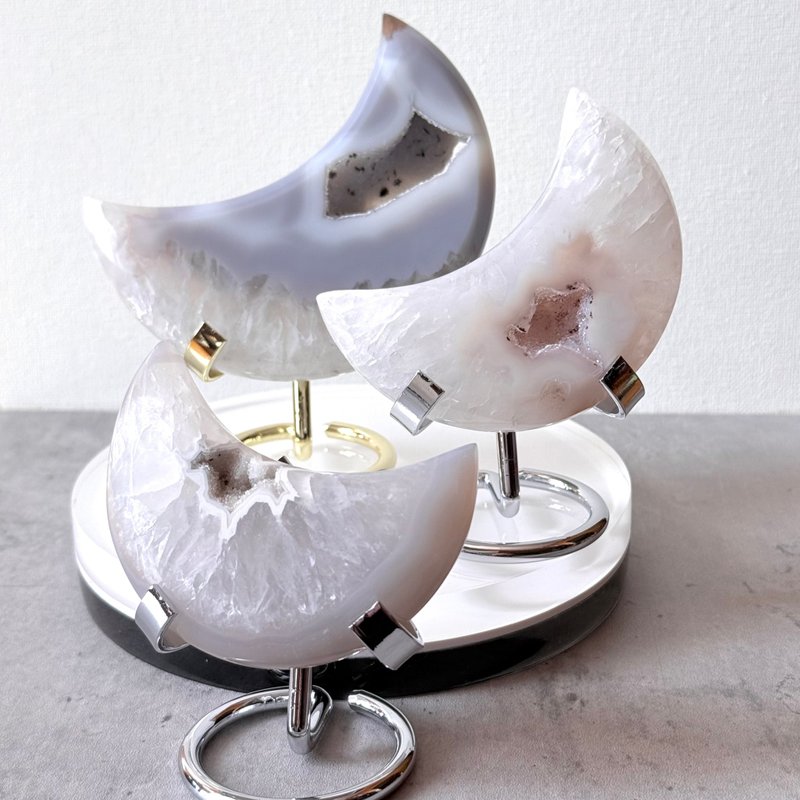 水晶瑪瑙月亮擺件 - 擺飾/家飾品 - 水晶 多色