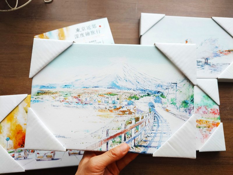 追訪富士山の旅 | 山中湖 |無框畫20X30cm | 裝飾畫 | 日本 - 海報/掛畫/掛布 - 木頭 白色