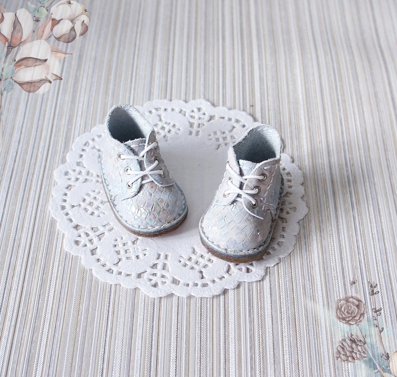 Paola Reina Blue Boots, Doll shoes, Doll footwear, Shoes for Paola Reina - ตุ๊กตา - หนังแท้ สีน้ำเงิน