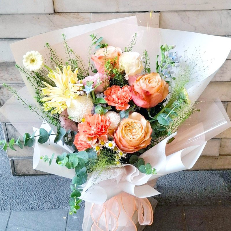 日光花肆鮮花花束 | 畢業 生日 送禮首選 | 台北可自取 - 乾燥花/永生花 - 植物．花 橘色