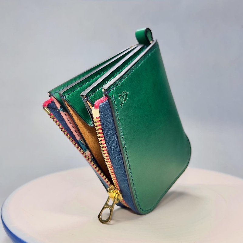 Huager Zipper Wallet - Wallets - Genuine Leather Green
