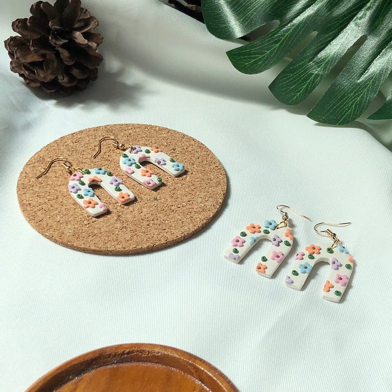 Polymer Clay Earrings : U Blooming - Earrings & Clip-ons - Other Materials Multicolor