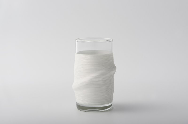 Line processing PUNNDLE line water cup feel white star ring - Cups - Glass White