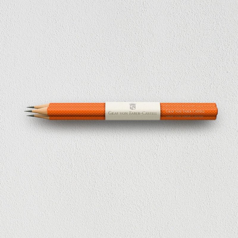 【Graf von Faber-Castell】繩紋鉛筆3入-紅柿子(原廠正貨) - 鉛筆/自動鉛筆 - 其他材質 紅色