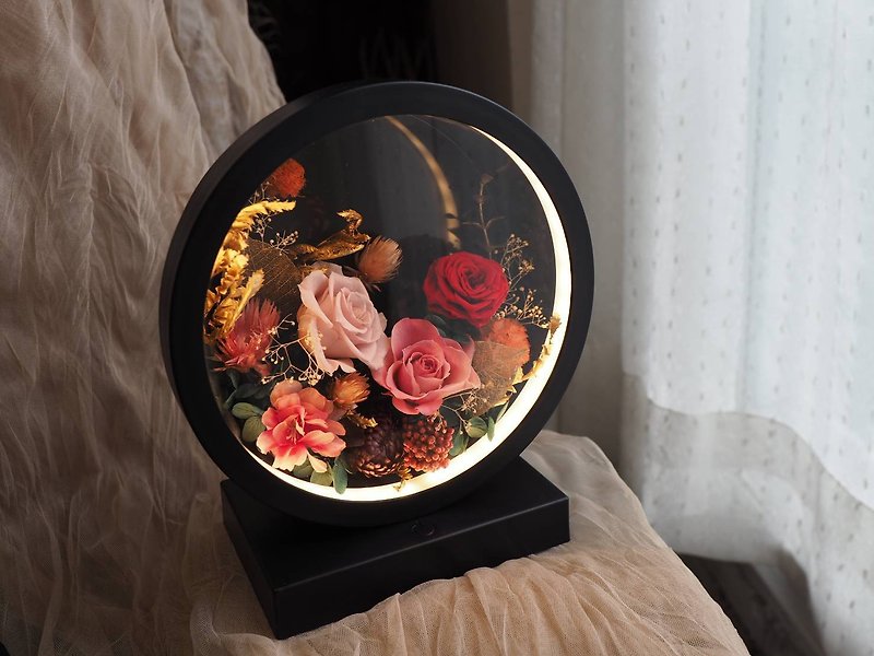 Full moon flower with touch-sensitive night light│Flower art experience course│One person as a class│Christmas lover - Plants & Floral Arrangement - Other Materials 