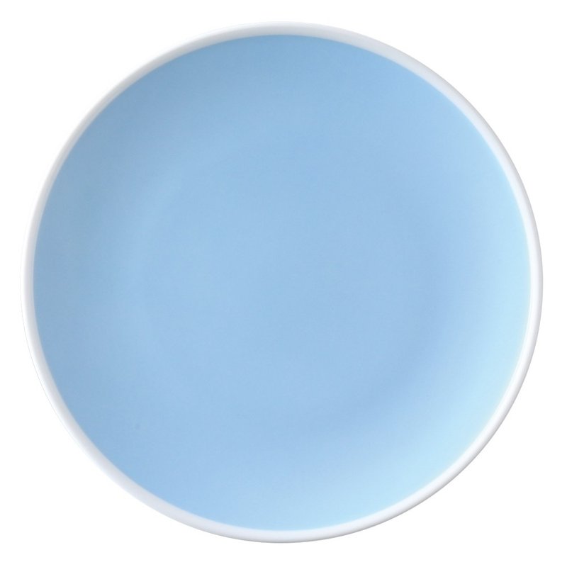 Portulaca Noon Flower Bone China 21cm Flat Plate (Blue) - จานและถาด - เครื่องลายคราม 