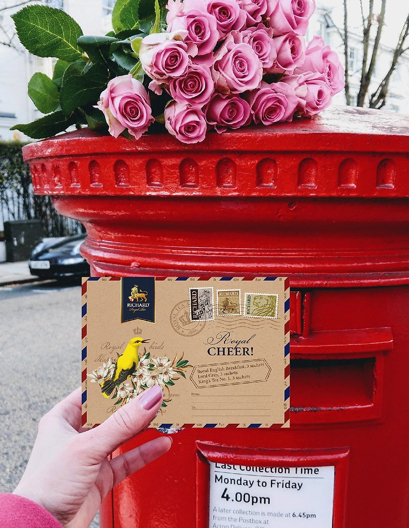 Royal Postcard Black Tea Set 9 Tea Bags-Yellow Bird - ชา - กระดาษ สีกากี