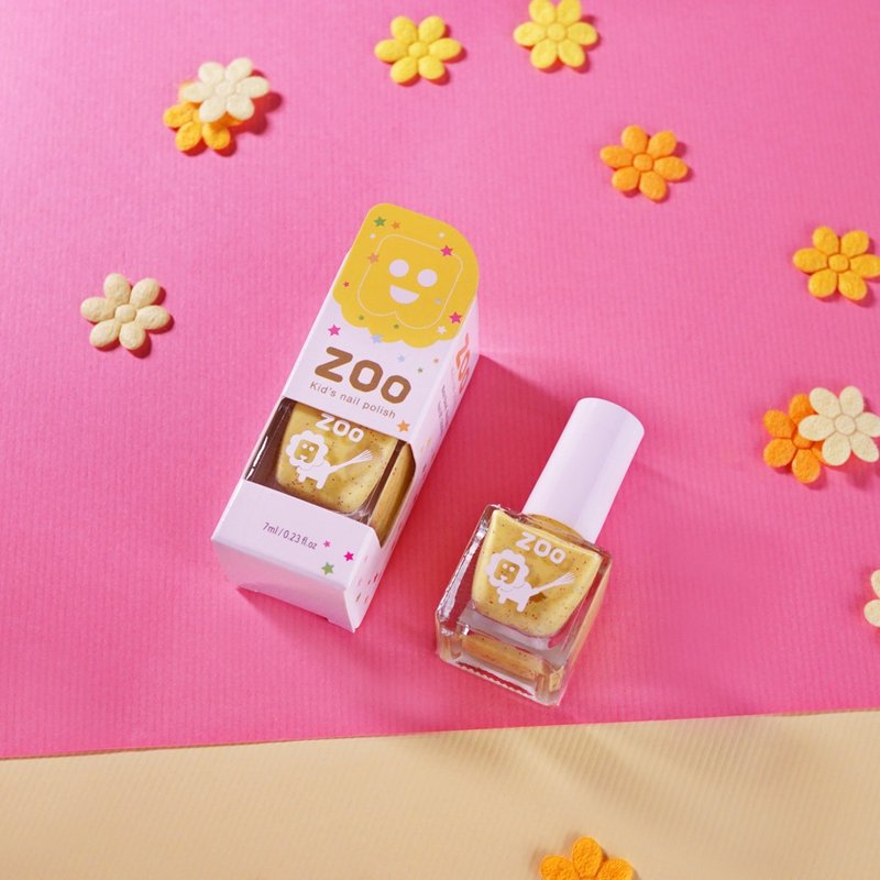 02 Liangliang sugar lion ZOO children's nail polish non-toxic tearable Halloween girl birthday gift Christmas - Nail Polish & Acrylic Nails - Pigment Yellow