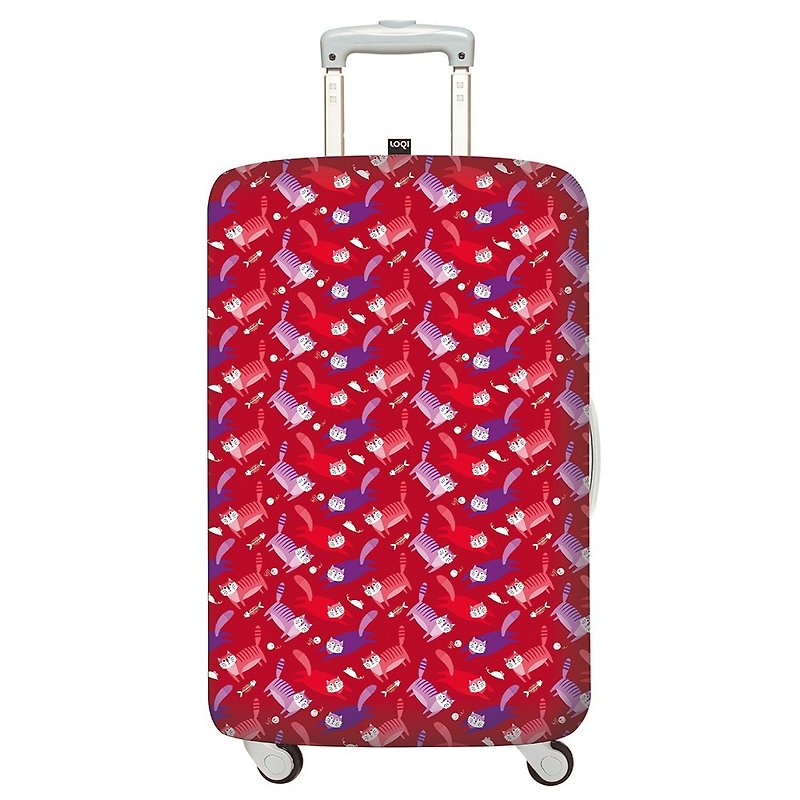 LOQI 行李箱外套 貓咪 LLASCA【L號】 - 行李箱 / 旅行喼 - 塑膠 紅色