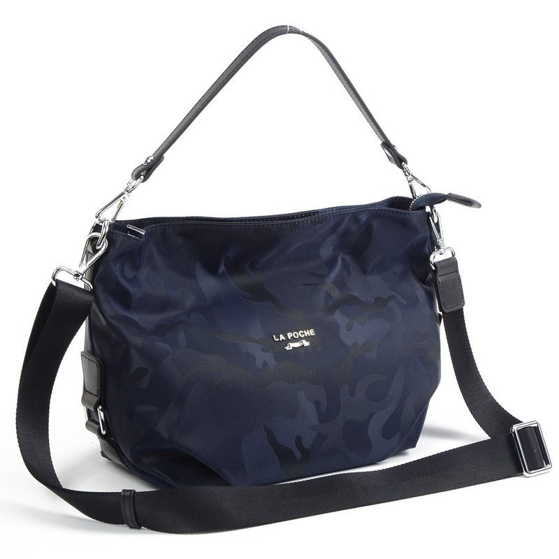 Classic Smile_M_Side Shoulder Crossbody Bag_Waterproof Camouflage Blue - Messenger Bags & Sling Bags - Waterproof Material Blue